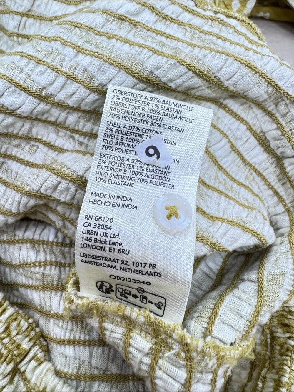 Anthropologie seersucker Smocked puff sleeve Crop Top NWT Sz XS